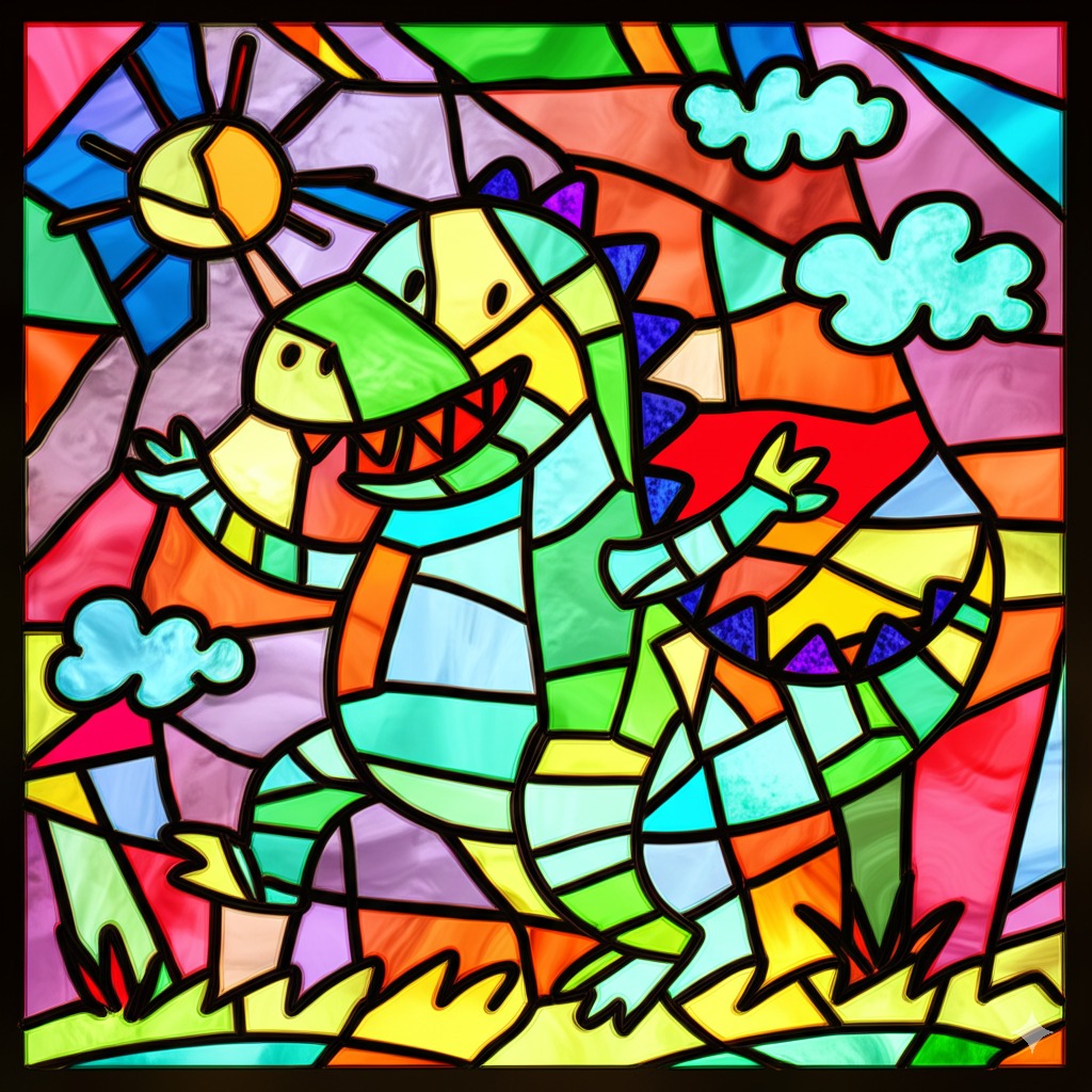 AI transformed dinosaur artwork